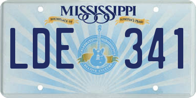 MS license plate LDE341