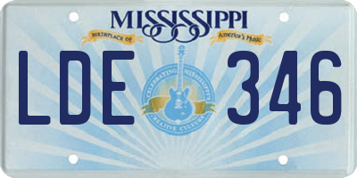 MS license plate LDE346