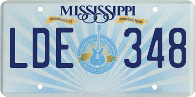 MS license plate LDE348