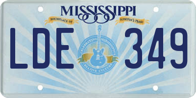 MS license plate LDE349