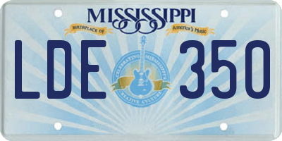 MS license plate LDE350