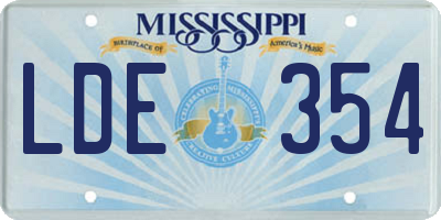 MS license plate LDE354