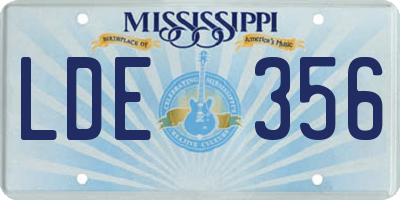 MS license plate LDE356