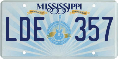 MS license plate LDE357