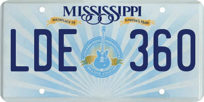 MS license plate LDE360