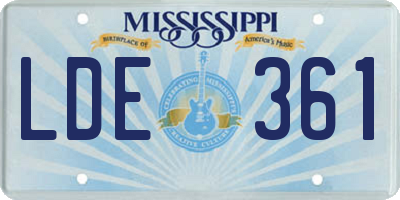 MS license plate LDE361