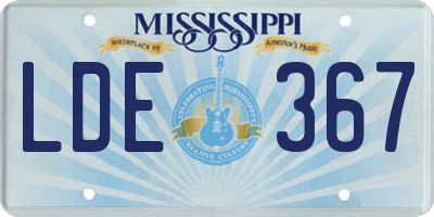 MS license plate LDE367