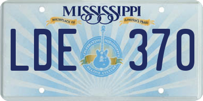 MS license plate LDE370