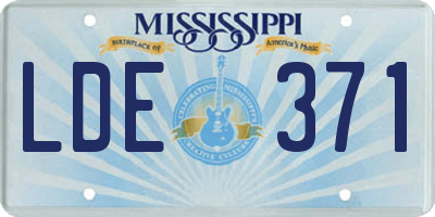 MS license plate LDE371
