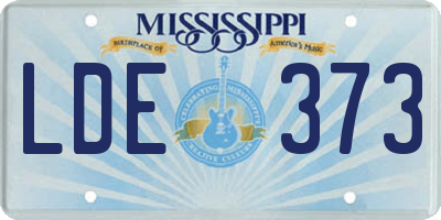 MS license plate LDE373