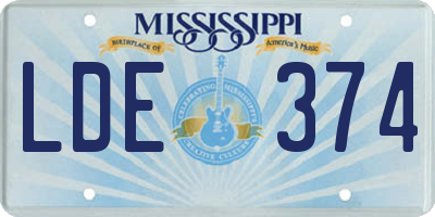 MS license plate LDE374