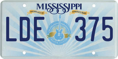 MS license plate LDE375