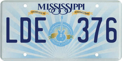 MS license plate LDE376