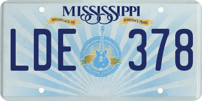 MS license plate LDE378