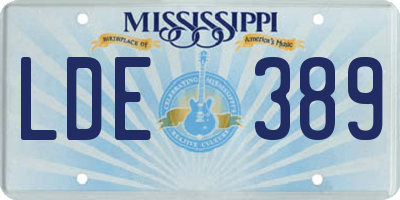 MS license plate LDE389