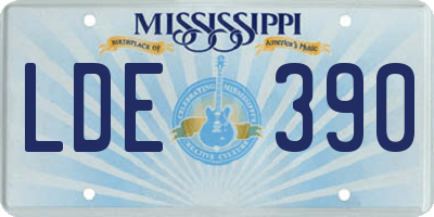 MS license plate LDE390