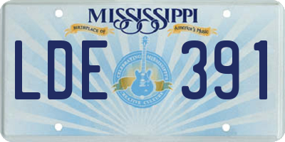 MS license plate LDE391