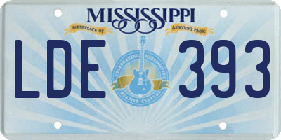 MS license plate LDE393
