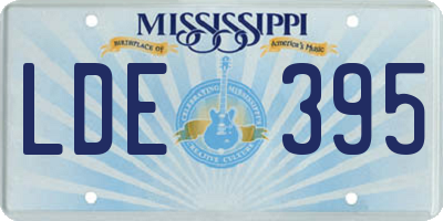 MS license plate LDE395