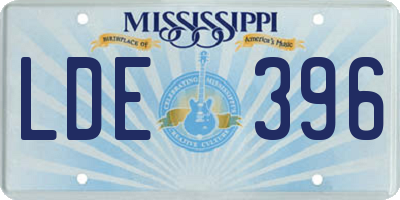 MS license plate LDE396