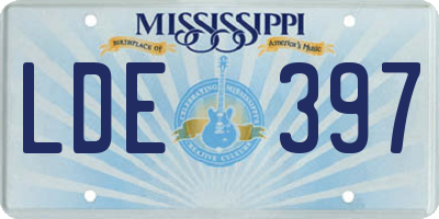 MS license plate LDE397