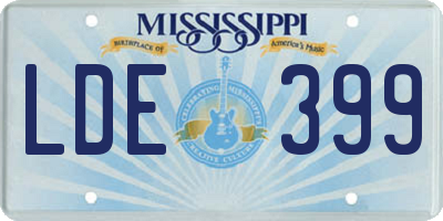 MS license plate LDE399