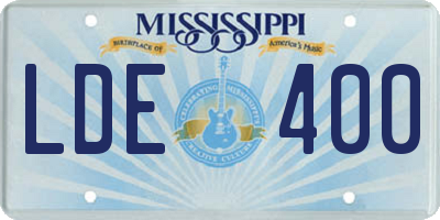 MS license plate LDE400