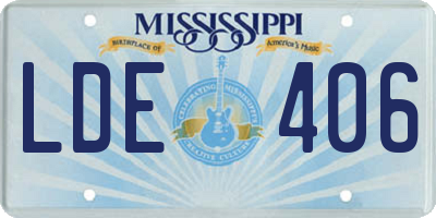MS license plate LDE406
