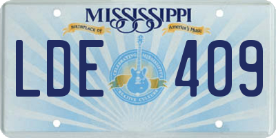 MS license plate LDE409