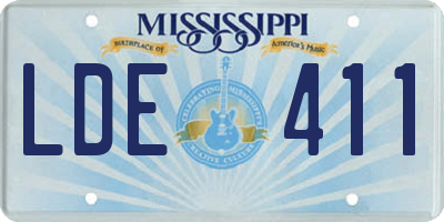 MS license plate LDE411