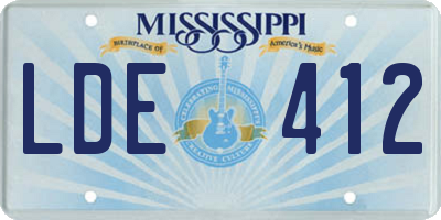 MS license plate LDE412