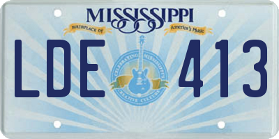 MS license plate LDE413