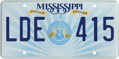 MS license plate LDE415