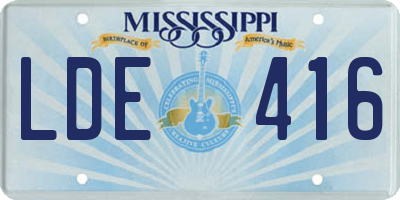 MS license plate LDE416