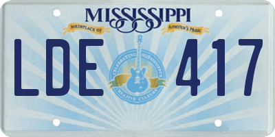 MS license plate LDE417