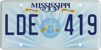 MS license plate LDE419