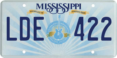 MS license plate LDE422