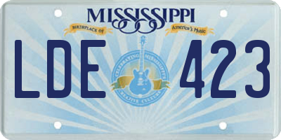 MS license plate LDE423