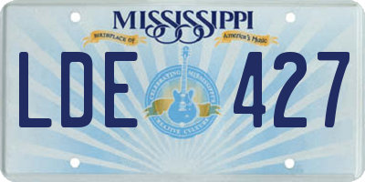 MS license plate LDE427