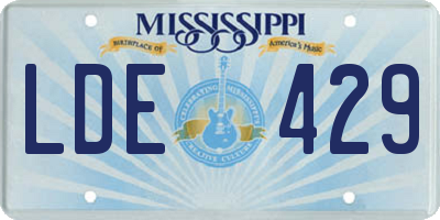 MS license plate LDE429