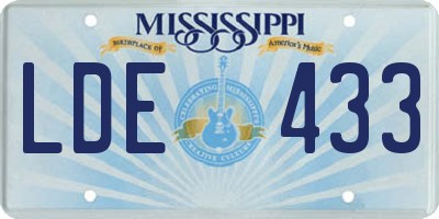 MS license plate LDE433