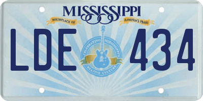MS license plate LDE434