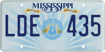 MS license plate LDE435