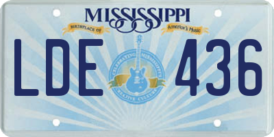 MS license plate LDE436