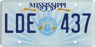 MS license plate LDE437