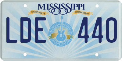 MS license plate LDE440