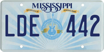 MS license plate LDE442