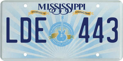 MS license plate LDE443