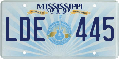 MS license plate LDE445