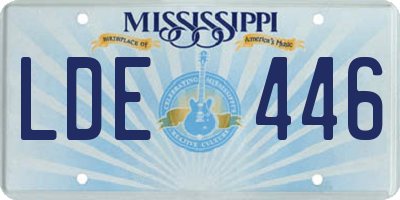 MS license plate LDE446